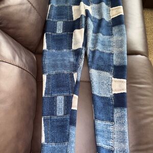 Patchwork Denim Leggings size XL
